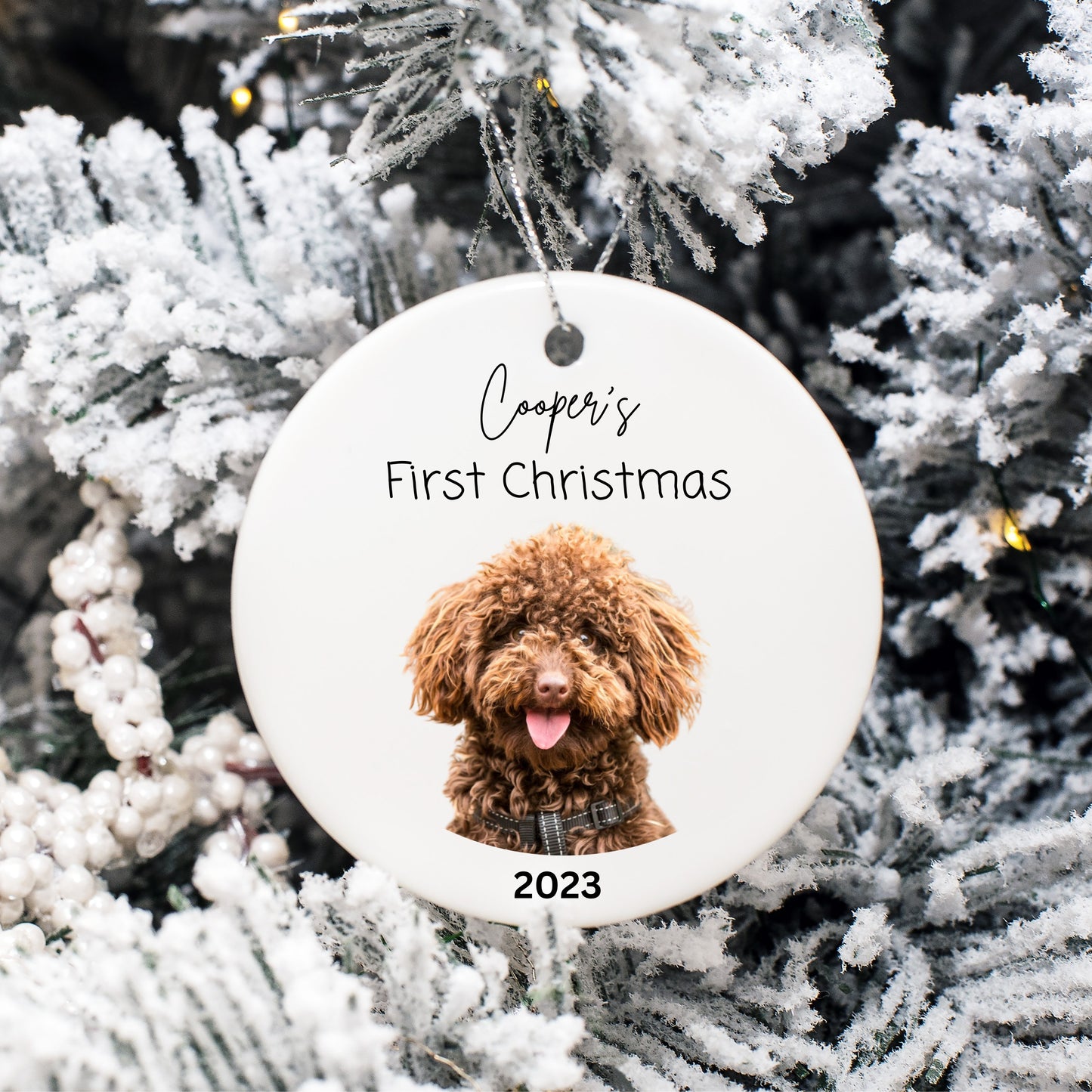 Dog First Christmas Ornament, Pet Memorial Ornament | Pet Ornament, Custom Pet Ornament, Christmas Pet Ornament, Custom Ornament - FREE BOX