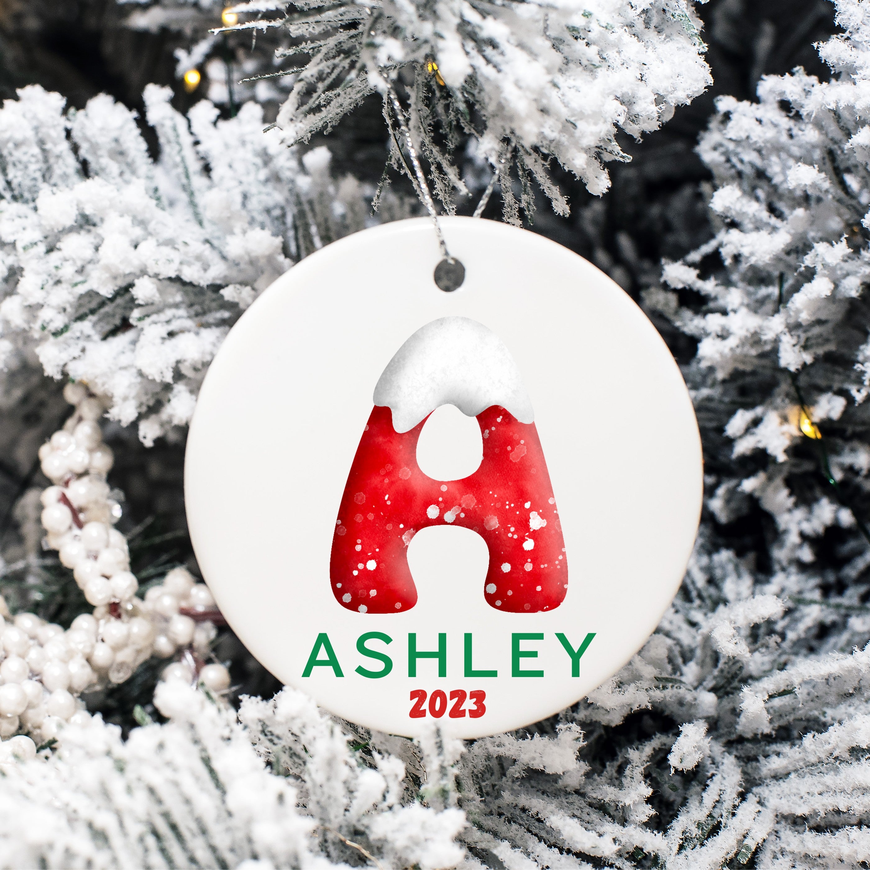 Personalized Family Christmas Ornament, Personalized Name Christmas Ornament, Monogram Alphabet Ornament, Custom Initial Ornament - FREE BOX