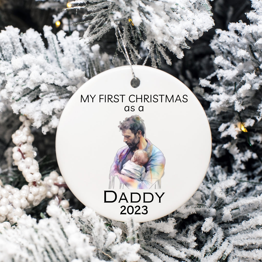 Personalized My First Christmas As A Dad Ornament - Holiday Keepsake, Christmas Ornament, Custom Ornament, Custom Dad Ornament, Dad Gift - FREE BOX