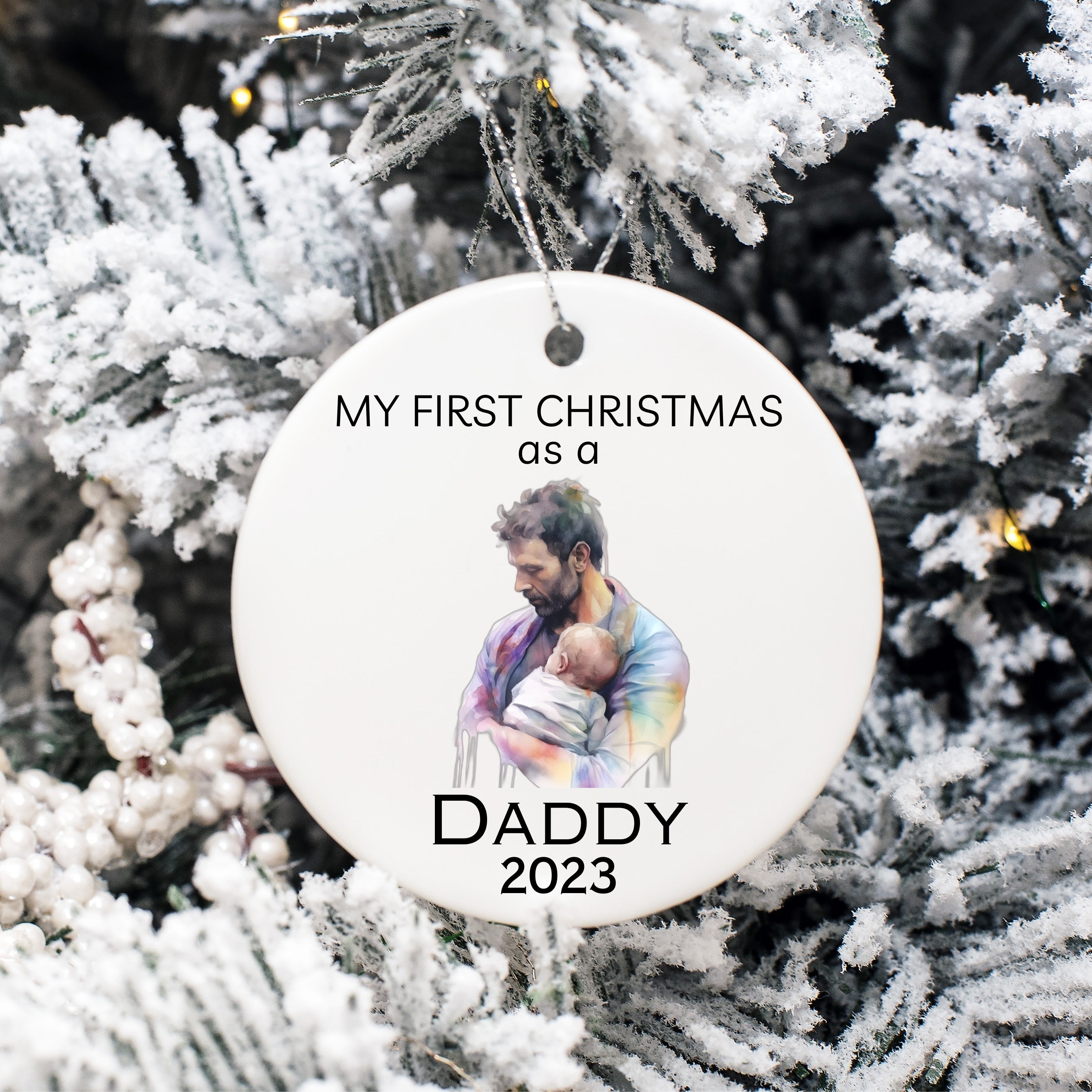 Personalized My First Christmas As A Dad Ornament - Holiday Keepsake, Christmas Ornament, Custom Ornament, Custom Dad Ornament, Dad Gift - FREE BOX