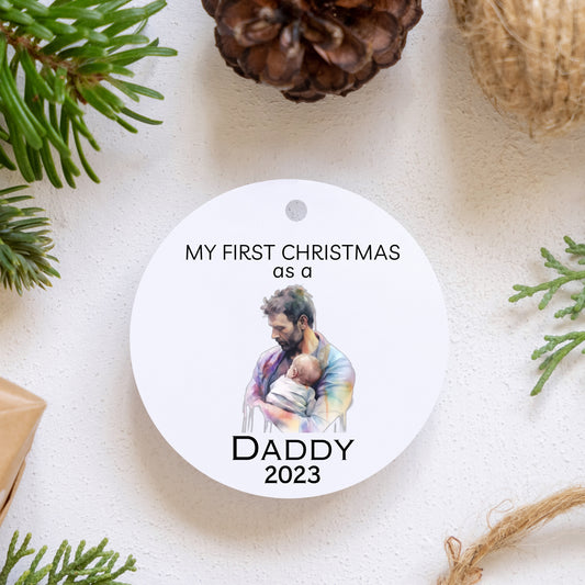 Personalized My First Christmas As A Dad Ornament - Holiday Keepsake, Christmas Ornament, Custom Ornament, Custom Dad Ornament, Dad Gift - FREE BOX