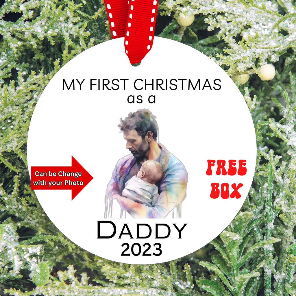 Personalized My First Christmas As A Dad Ornament - Holiday Keepsake, Christmas Ornament, Custom Ornament, Custom Dad Ornament, Dad Gift - FREE BOX
